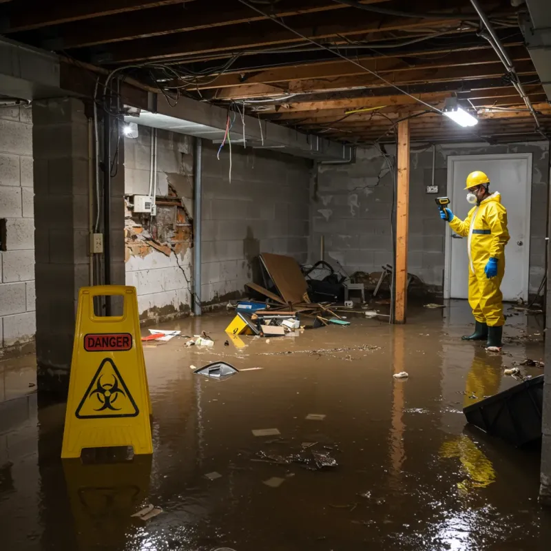 Flooded Basement Electrical Hazard in Scott City, MO Property